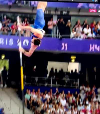 The French pole vaulter Anthony Ammirati is disqualified for knocking down the bar with his penis.