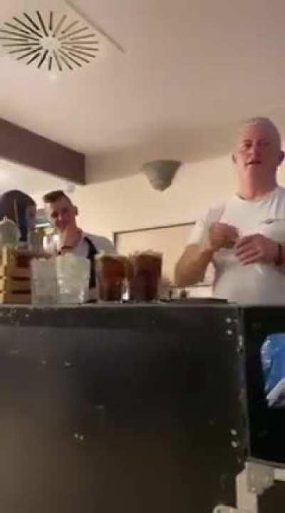 This barmans finishing touch