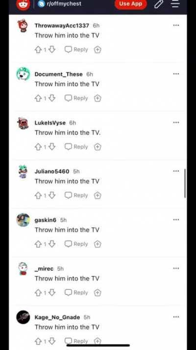 Throw him into the TV