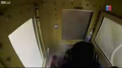 This man operates a excavator converted to minesweeper working on the border of Chile and Peru. The explosion caused him to lose consciousness for a few moments.