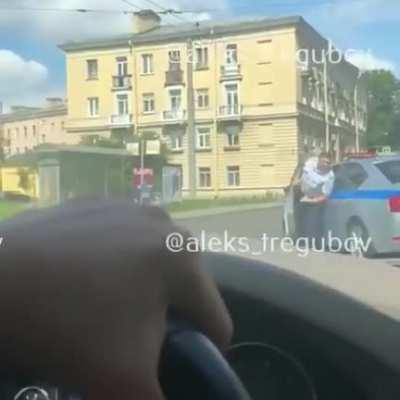 A normal car chase in Russia