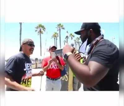 Huntington Beach nut job at a BLM protest