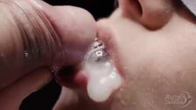 after he unloads into her mouth