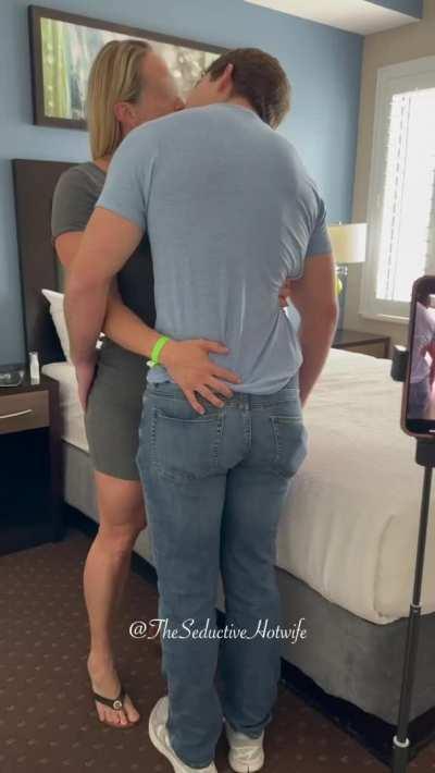 Mom is happy to take her son's virginity