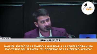 El legislador Nahuel Sotelo responde a legisladora Kirchnerista en la legislatura de Buenos Aires.