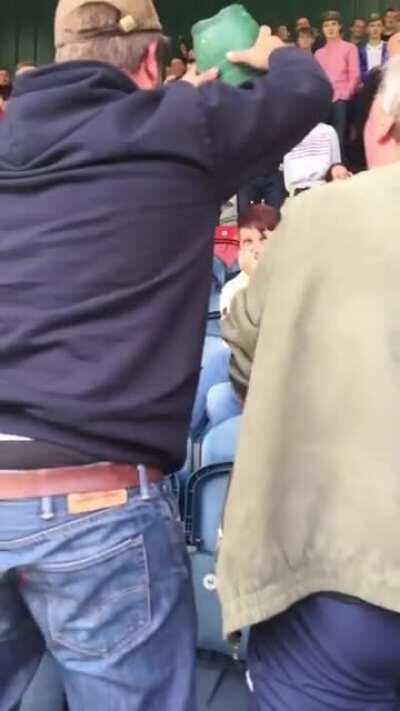 He's got a plant pot on his head!