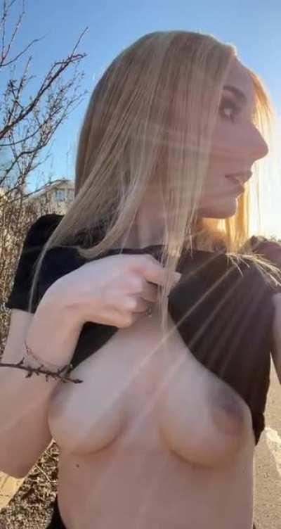 Giving the neighbours a naughty view