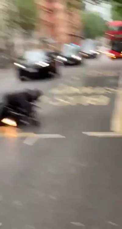 Crossing the road like a drunken idiot