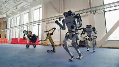 new Boston Dynamics dancing robots video