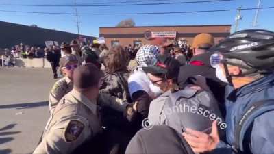 Illinois State PD, Broadview PD and Cook County Sheriffs brutalizing and arresting peaceful protesters on behalf of ICE at the Broadview ICE Detention Center. (11/14/25)