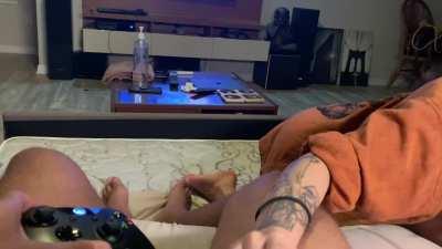 Even when my bf has friends over I still get to suck cock whenever I please [OC]