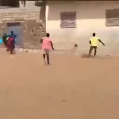 WCGW Watching the game from a wall.
