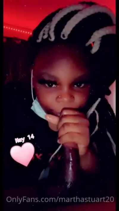 sucking dick with a mask on?? thats a first😂