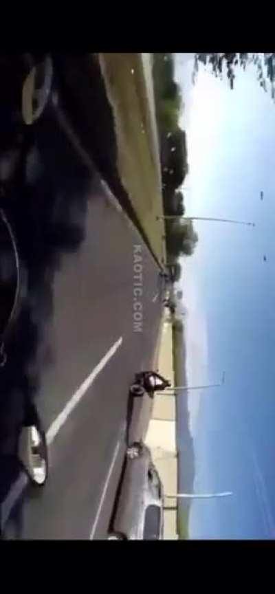 A recipe for disaster. A speeding motorbike and a pedestrian jaywalking while texting. I don’t know the condition of these people. Holy shit! (Sorry it’s sideways. I can’t get it to compress the right way)