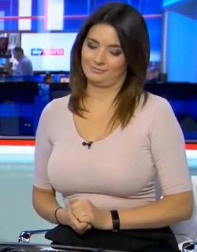 Busty news anchor