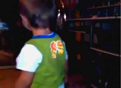 Re-post. Spoke to mods. Posting for a friend not on Reddit. He had this recording of his son dancing to music. Upon watching it later he notices other child there. You can see a child move in from right to left in the background. Dancing child pauses and 