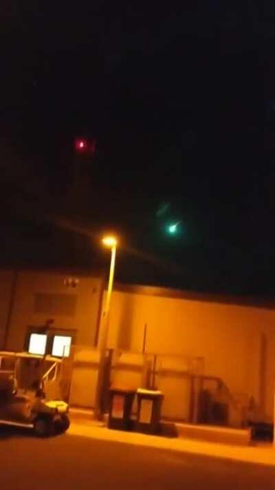 A green meteor off the coast of Australia