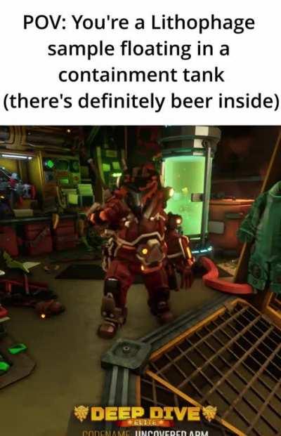 its definitely beer in the containment tank
