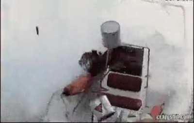 Dropping a bomb near to them