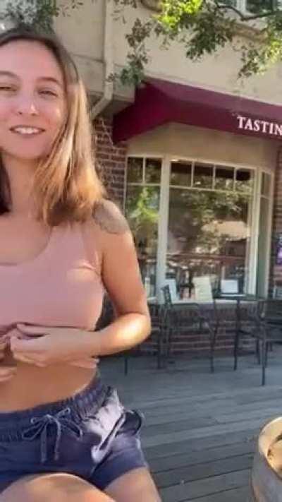 it only takes one glass of wine before my tits are out