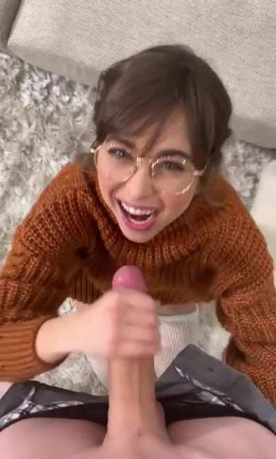 A cute girl in glasses