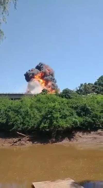 Tanker truck accident today in southern Brazil