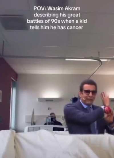 Wasim Akram doing commentary like