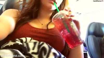 Flashing on an airplane. beauty with big tits [gif]