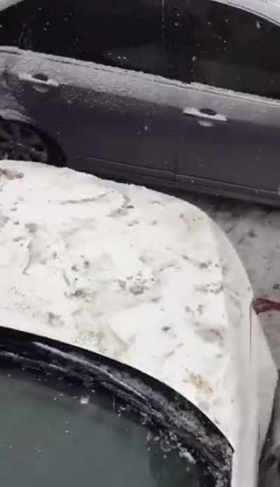 Massive car crash due to icy road