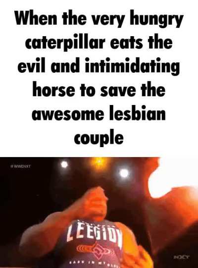 Evil and intimidating caterpillar