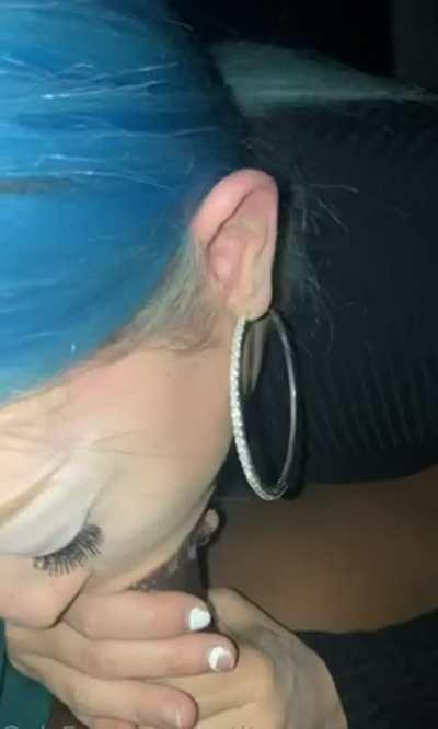 Hubby sat and watched as I sucked this huge bbc on the back seats (f) (m)