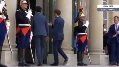 Macron welcomes Madagascar's president and....
