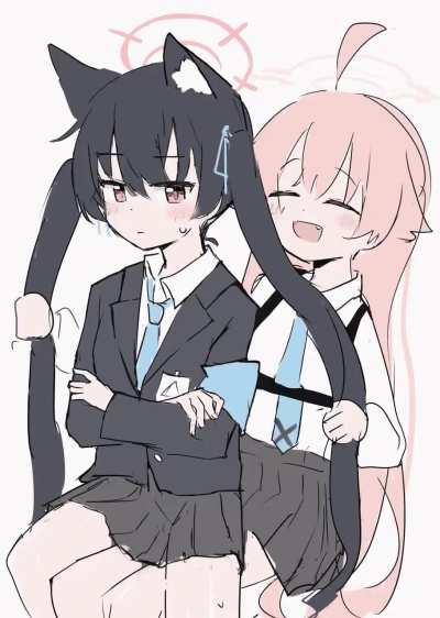 Hoshino Playing With Serika's Hair (Ikafriiiii)