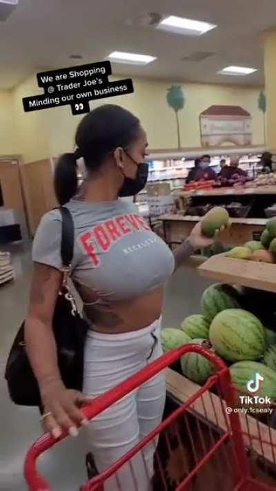 The irony that she is next to the melons🍉🍉🍉😂😂
