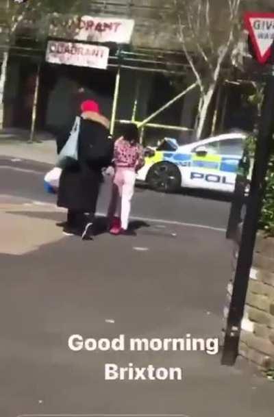 Truck reverse into police car