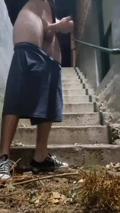 By popular demand (and after a lot of edging), I finally shot a load outside