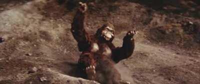 King Kong slide kicks Godzilla