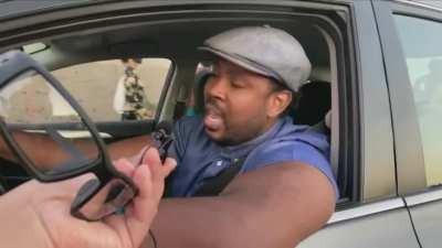 Man blocked by highway protest in Los Angeles has message for all protesters - 5th September