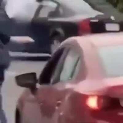 LA rioter lights firework, sets himself up for a bamboozling, but it actually has sound.