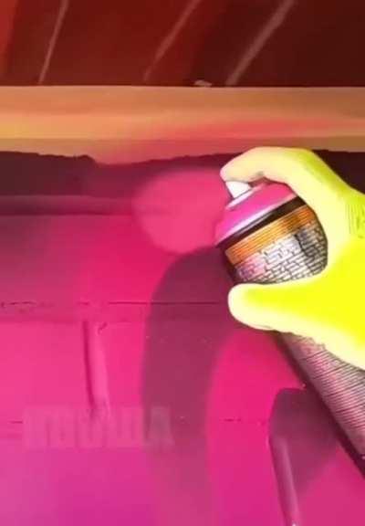 This pink neon graffiti