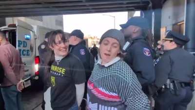 HUNDREDS of New Yorkers have swarmed and shut down the Tesla dealer in Manhattan. Six have been arrested after occupying the showroom.