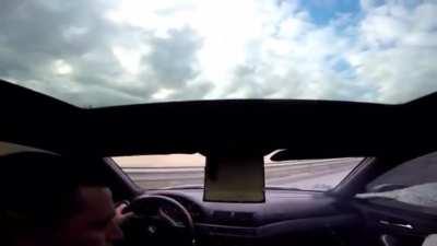 I’m surprised he wasn’t driving with one hand on top of the wheel.