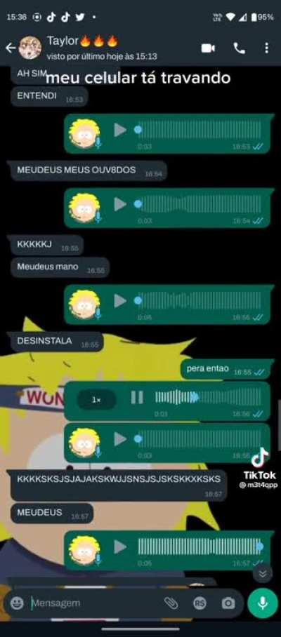 aviso audio estourado