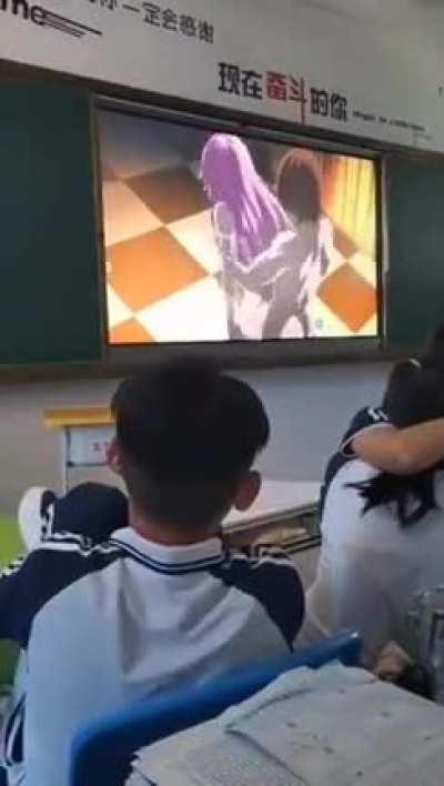 Apparently somebody (some believe a teacher) played Redo of Healer in a school classroom.....