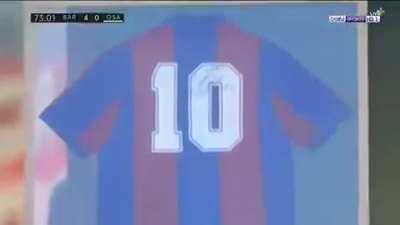 Messi dedicates his goal to the late Diego Maradona