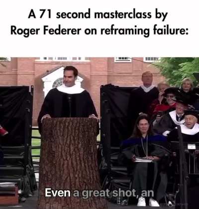 71 second masterclass by Roger Federer on reframing failure and importance of clear mindset