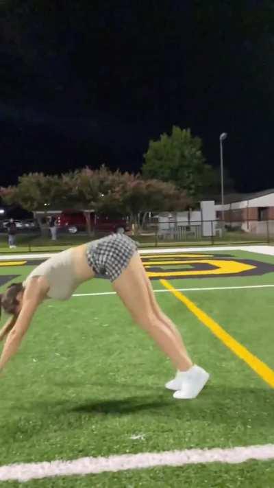 Rachel doing a cartwheel