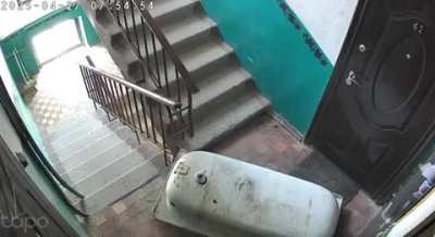 Going down the stairs