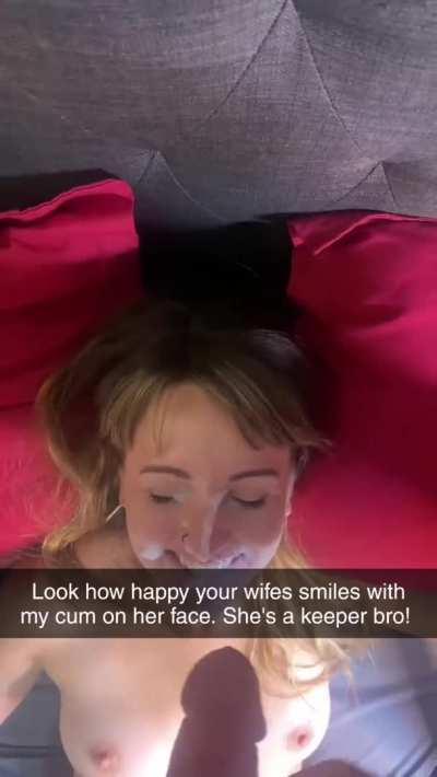 Cover her cute face in your cream!