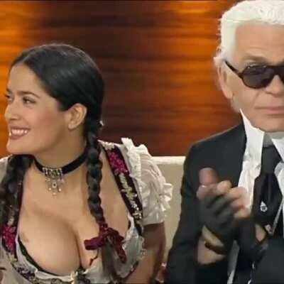 Salma Hayek Epic Clevage in German costume